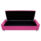 Calçadeira Baú Casal Everest P02 140 cm para cama Box Suede Pink - Amarena Móveis