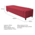 Calçadeira Baú Casal Everest P02 140 cm para cama Box Suede Vermelho - Amarena Móveis