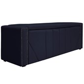 Calçadeira Baú Casal Minsk P02 140 cm para cama Box Corano Azul Marinho - Amarena Móveis