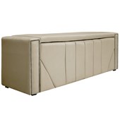 Calçadeira Baú Casal Minsk P02 140 cm para cama Box Corano Bege - Amarena Móveis