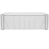 Calçadeira Baú Casal Minsk P02 140 cm para cama Box Corano Branco - Amarena Móveis
