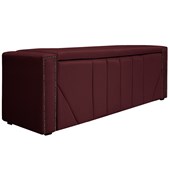 Calçadeira Baú Casal Minsk P02 140 cm para cama Box Suede Bordô - Amarena Móveis