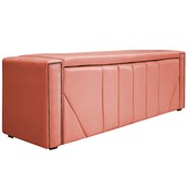 Calçadeira Baú Casal Minsk P02 140 cm para cama Box Suede Coral - Amarena Móveis