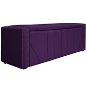 Calçadeira Baú Casal Minsk P02 140 cm para cama Box Suede Roxo - Amarena Móveis