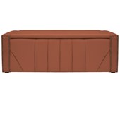 Calçadeira Baú Casal Minsk P02 140 cm para cama Box Suede Terracota - Amarena Móveis