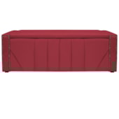 Calçadeira Baú Casal Minsk P02 140 cm para cama Box Suede Vermelho - Amarena Móveis