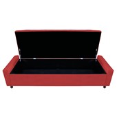 Calçadeira Baú King Everest P02 195 cm para cama Box Corano Vermelho - Amarena Móveis