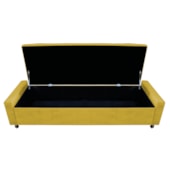 Calçadeira Baú King Everest P02 195 cm para cama Box Suede Amarelo - Amarena Móveis