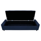 Calçadeira Baú King Everest P02 195 cm para cama Box Suede Azul Marinho - Amarena Móveis