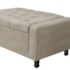 Calçadeira Baú King Everest P02 195 cm para cama Box Suede Bege - Amarena Móveis