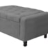 Calçadeira Baú King Everest P02 195 cm para cama Box Suede Cinza - Amarena Móveis