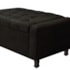 Calçadeira Baú King Everest P02 195 cm para cama Box Suede Preto - Amarena Móveis