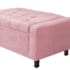 Calçadeira Baú King Everest P02 195 cm para cama Box Suede Rosa Bebê - Amarena Móveis