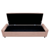 Calçadeira Baú King Everest P02 195 cm para cama Box Suede Rosê - Amarena Móveis