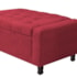 Calçadeira Baú King Everest P02 195 cm para cama Box Suede Vermelho - Amarena Móveis