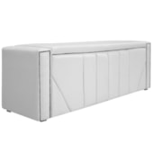 Calçadeira Baú King Minsk P02 195 cm para cama Box Corano Branco - Amarena Móveis