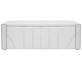 Calçadeira Baú King Minsk P02 195 cm para cama Box Corano Branco - Amarena Móveis