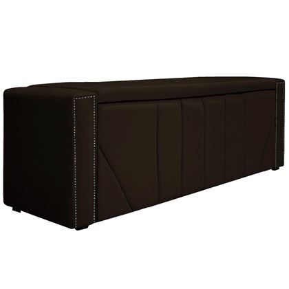 Calçadeira Baú King Minsk P02 195 cm para cama Box Corano Marrom - Amarena Móveis