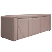 Calçadeira Baú King Minsk P02 195 cm para cama Box Suede Rosê - Amarena Móveis