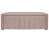 Calçadeira Baú King Minsk P02 195 cm para cama Box Suede Rosê - Amarena Móveis