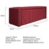 Calçadeira Baú King Minsk P02 195 cm para cama Box Suede Vermelho - Amarena Móveis