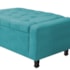 Calçadeira Baú Queen Everest P02 160 cm para cama Box Suede Azul Turquesa - Amarena Móveis