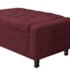 Calçadeira Baú Queen Everest P02 160 cm para cama Box Suede Bordô - Amarena Móveis