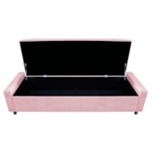 Calçadeira Baú Queen Everest P02 160 cm para cama Box Suede Rosa Bebê - Amarena Móveis