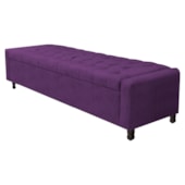 Calçadeira Baú Queen Everest P02 160 cm para cama Box Suede Roxo - Amarena Móveis