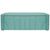 Calçadeira Baú Queen Minsk P02 160 cm para cama Box Suede Azul Tiffany - Amarena Móveis