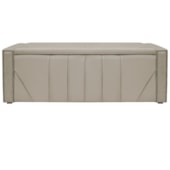 Calçadeira Baú Queen Minsk P02 160 cm para cama Box Suede Bege - Amarena Móveis