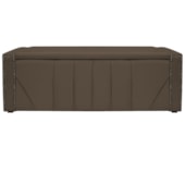 Calçadeira Baú Queen Minsk P02 160 cm para cama Box Suede Marrom - Amarena Móveis