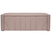 Calçadeira Baú Queen Minsk P02 160 cm para cama Box Suede Rosê - Amarena Móveis