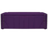 Calçadeira Baú Queen Minsk P02 160 cm para cama Box Suede Roxo - Amarena Móveis