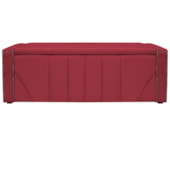 Calçadeira Baú Queen Minsk P02 160 cm para cama Box Suede Vermelho - Amarena Móveis