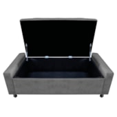 Calçadeira Baú Solteiro Everest P02 90 cm para cama Box Linho Cinza escuro - Amarena Móveis