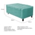 Calçadeira Baú Solteiro Everest P02 90 cm para cama Box Suede Azul Tiffany - Amarena Móveis