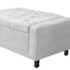 Calçadeira Baú Solteiro Everest P02 90 cm para cama Box Suede Branco - Amarena Móveis