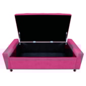 Calçadeira Baú Solteiro Everest P02 90 cm para cama Box Suede Pink - Amarena Móveis