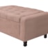 Calçadeira Baú Solteiro Everest P02 90 cm para cama Box Suede Rosê - Amarena Móveis