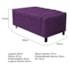 Calçadeira Baú Solteiro Everest P02 90 cm para cama Box Suede Roxo - Amarena Móveis