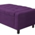 Calçadeira Baú Solteiro Everest P02 90 cm para cama Box Suede Roxo - Amarena Móveis