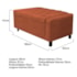 Calçadeira Baú Solteiro Everest P02 90 cm para cama Box Suede Terracota - Amarena Móveis