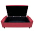 Calçadeira Baú Solteiro Everest P02 90 cm para cama Box Suede Vermelho - Amarena Móveis