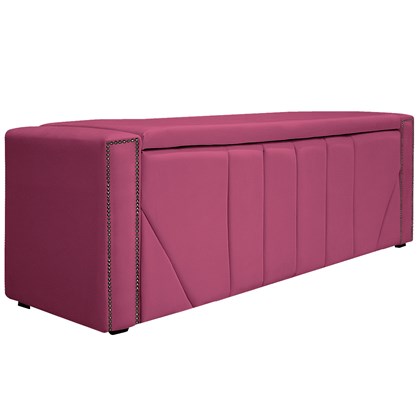 Calçadeira Baú Solteiro Minsk P02 90 cm para cama Box Corano Pink - Amarena Móveis