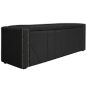 Calçadeira Baú Solteiro Minsk P02 90 cm para cama Box Corano Preto - Amarena Móveis