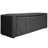 Calçadeira Baú Solteiro Minsk P02 90 cm para cama Box Linho Cinza Escuro - Amarena Móveis