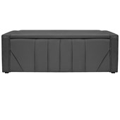 Calçadeira Baú Solteiro Minsk P02 90 cm para cama Box Linho Cinza Escuro - Amarena Móveis
