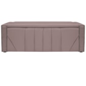 Calçadeira Baú Solteiro Minsk P02 90 cm para cama Box Linho Rosê - Amarena Móveis