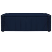 Calçadeira Baú Solteiro Minsk P02 90 cm para cama Box Suede Azul Marinho - Amarena Móveis